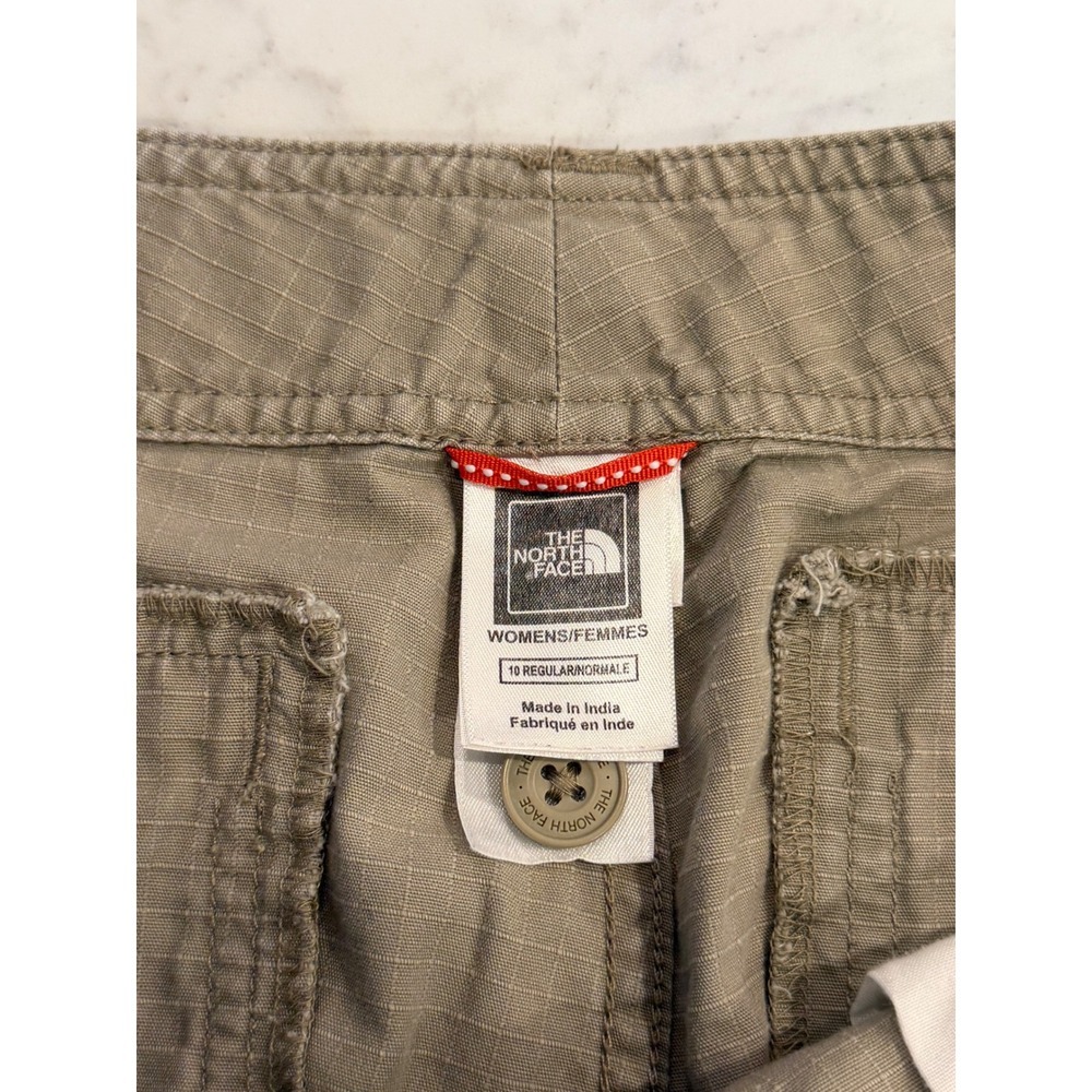 The North Face Womens Khaki Ripstop Capri Pants AU4Q Tan Hiking Size 10 Regular - Picture 3 of 9